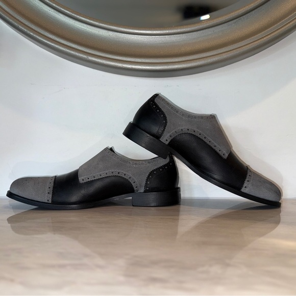 Girotti Men’s 2-Tone Double Monk Strap Dress Shoes EU 44 (US 11) Suede & Leather - Picture 5 of 13